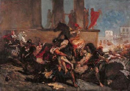 Eugene Delacroix The rape of the Sabine women. Norge oil painting art